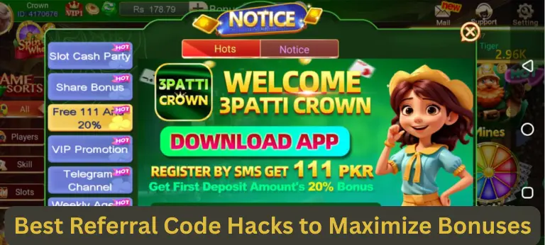 Patti Crown referral program interface showing invite bonus
